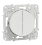 Schneider - Odace - Double Poussoir - blanc - 10A - 250V - Réf : S520216