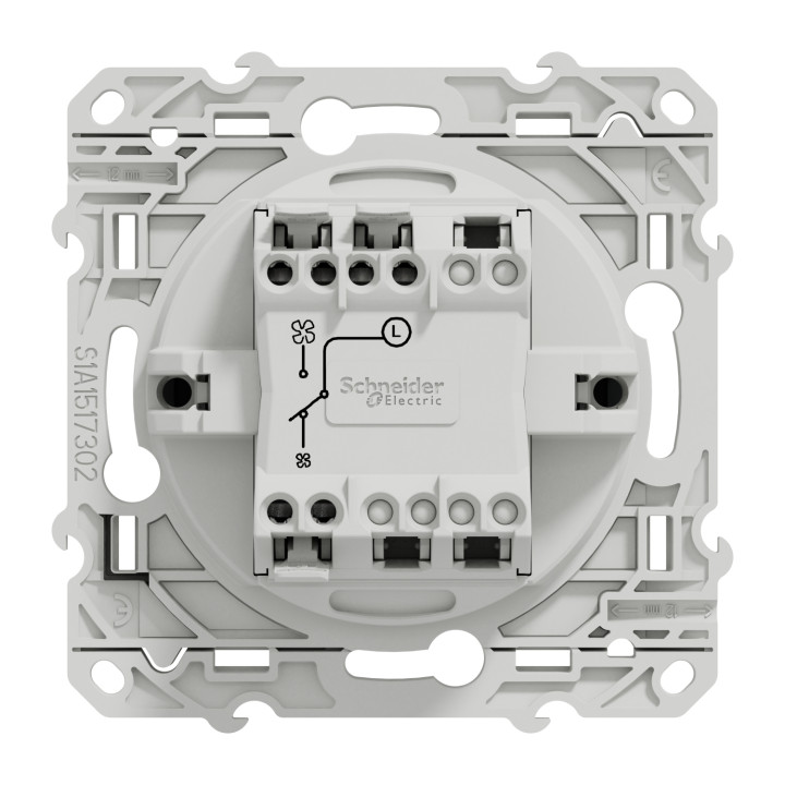 Schneider - Odace - Double Poussoir - blanc - 10A - 250V - Réf : S520216