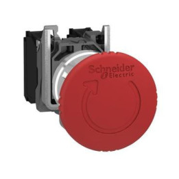 Schneider - Harmony arrêt d'urgence rouge Ø22- tête Ø 40 - tourner pour déverrouiller - 2O - XB4BS8444