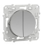 Schneider - Odace - Double Poussoir - aluminium - 10A - 250V - Réf : S530216