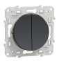 Schneider - Odace - Double Poussoir - anthracite - 10A - 250V - Réf : S540216