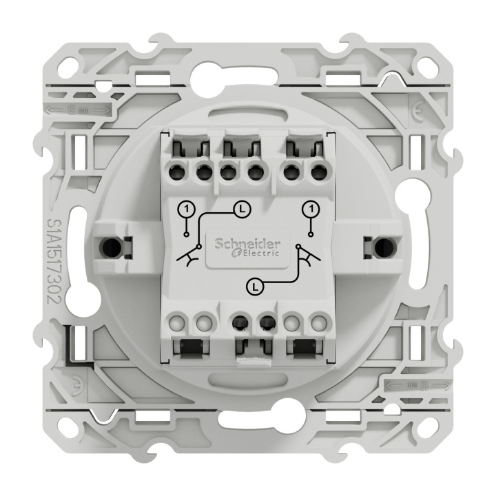 Schneider - Odace - Double Poussoir - anthracite - 10A - 250V - Réf : S540216
