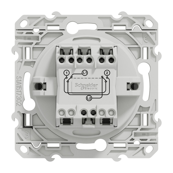 Schneider - Odace - Permutateur - 10A - Aluminium - Réf : S530205