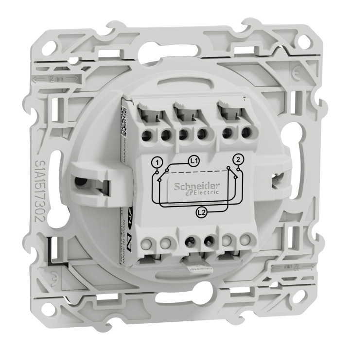 Schneider - Odace - Permutateur - 10A - Aluminium - Réf : S530205