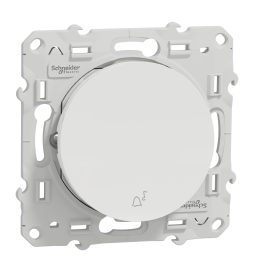 Schneider - Odace - Poussoir avec symbole carillon - Blanc - Réf : S520246
