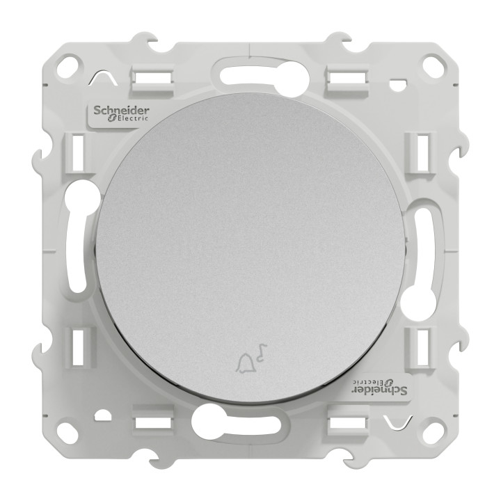Schneider - Odace - Poussoir avec symbole carillon - Aluminium - Réf : S530246
