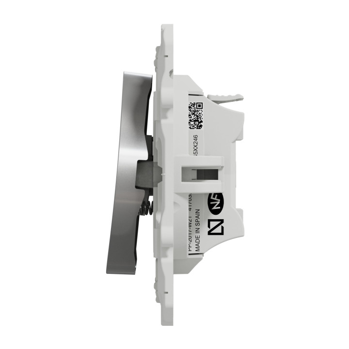 Schneider - Odace - Poussoir avec symbole carillon - Aluminium - Réf : S530246