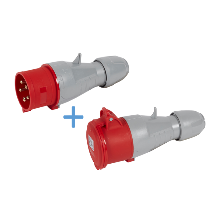 Legrand - Fiche mobile droite P17 IP44 32A - 380V à 415V - 3P+N+T - mâle+femelle - Réf : 555239+555219