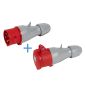 Legrand - Fiche mobile droite P17 IP44 32A - 380V à 415V - 3P+N+T - mâle+femelle - Réf : 555239+555219