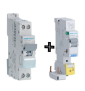Hager - Disjoncteur 20A courbe C avec Bloc différentiel 40A type HPI - Réf : BDF240F + MJT720