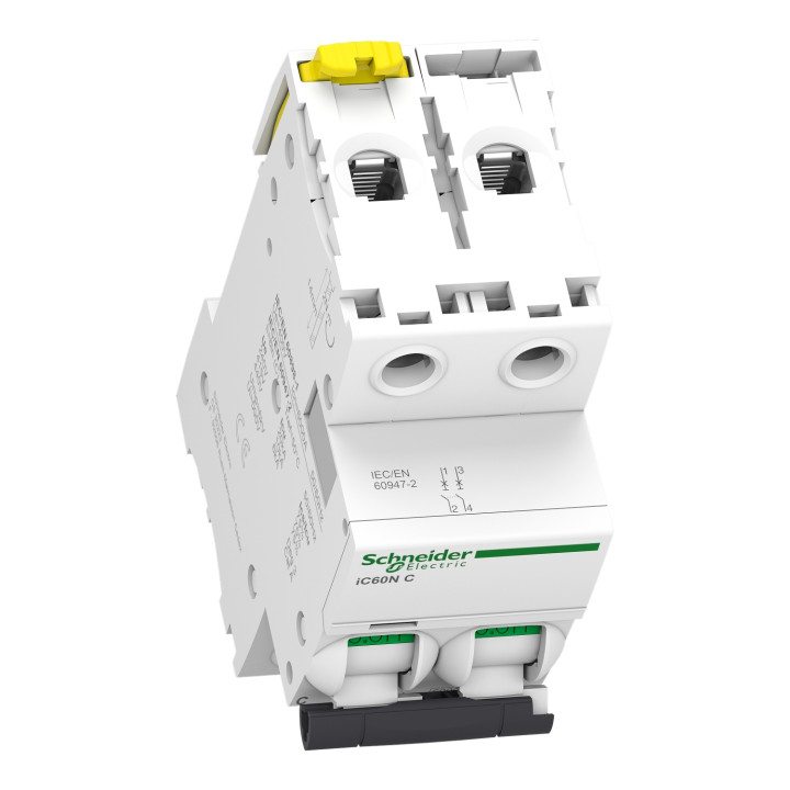 Schneider - Acti9 - iC60N - Disjoncteur - 2P - 16A - 6kA - courbe C - Réf : A9F77216
