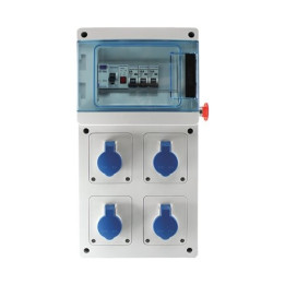 Eur'Ohm - Coffret de chantier IP55 - 4 prises 2P+T - 16A - Réf : 19200