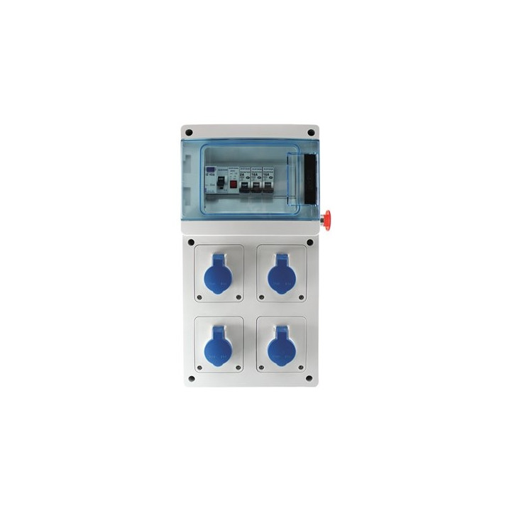 Eur'Ohm - Coffret de chantier IP55 - 4 prises 2P+T - 16A - Réf : 19200