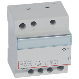 Legrand - Transformateur pour sonnerie - 230V / 12V - 8V - 24VA - Réf : 413092