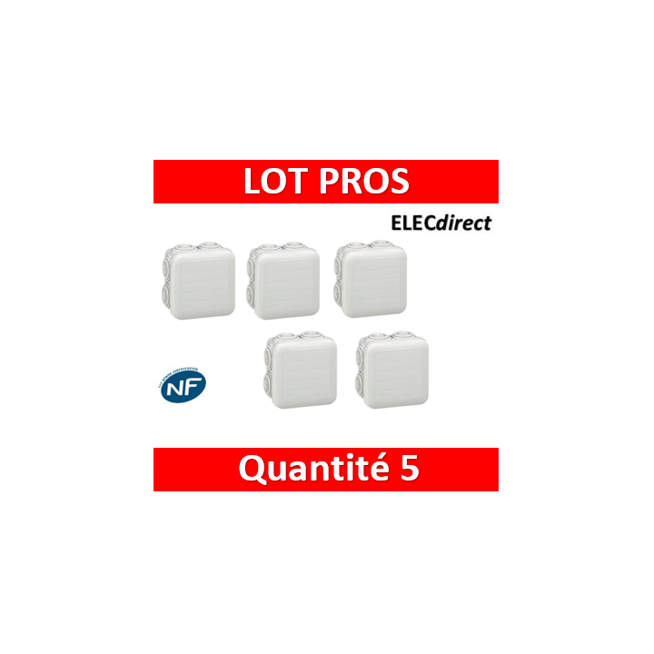 Legrand - Boîte de dérivation étanche IP55 - 65x65x40 - 092005x5