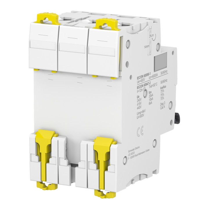 Schneider - Acti9 - iC60N - Disjoncteur - 3P - 32A - 6kA - courbe D - Réf : A9F75332