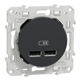 Schneider Odace - Prise Double USB 2.1A-  S540407