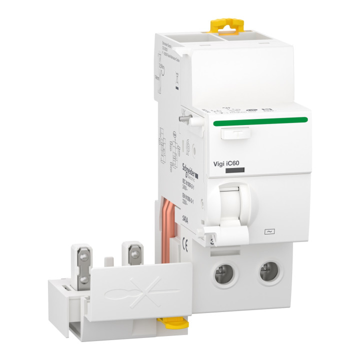Schneider - Acti9 - iC60 - Bloc diff Vigi - 2P - 40A - 30mA - 230v -  type AC - Réf : A9Q11240