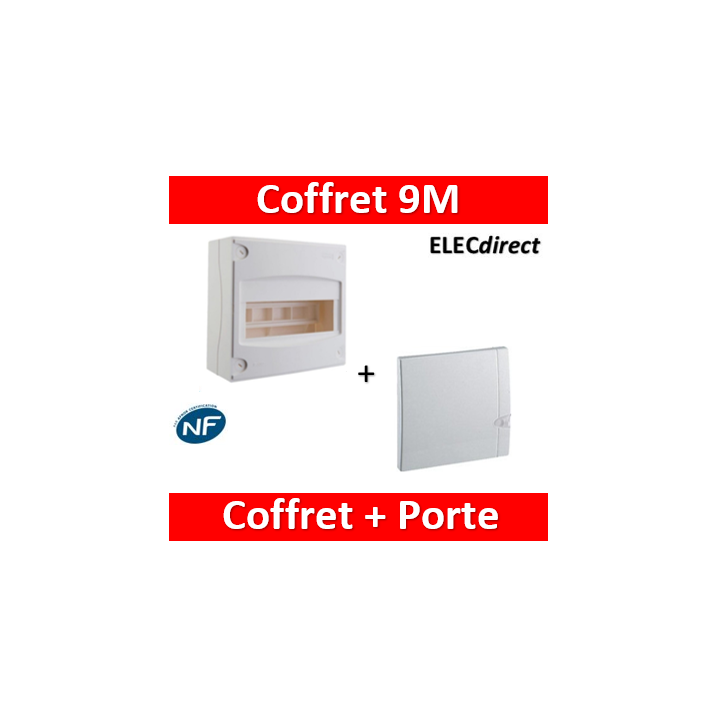Legrand - Coffret cache-bornes 8/9 Modules + porte opaque - 001308+001328