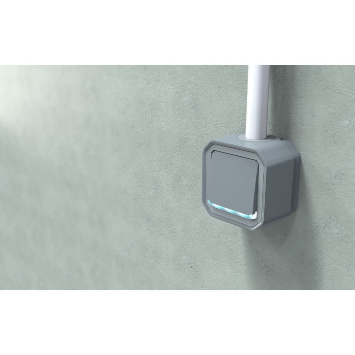 Legrand Plexo - Interrupteur ou Va-et-Vient témoin avec voyant - 10A - 250V - composable - étanche - IP55/IK08 - Gris - Réf : 06