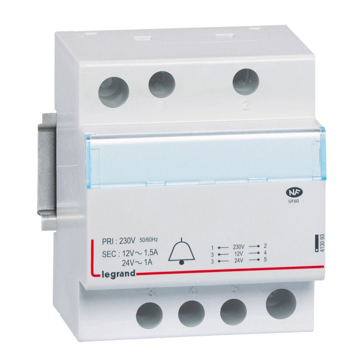 Legrand - Transformateur pour sonnerie - 230V /12V -  24V - 24VA - Réf : 413093