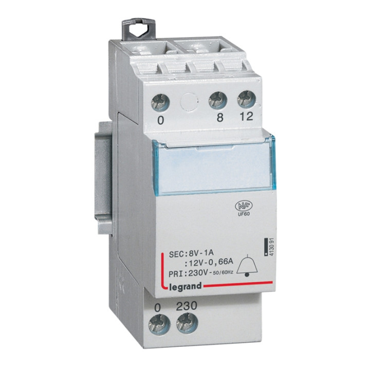 Legrand - Transformateur pour sonnerie - 230V / 12V - 8V - 8VA - 413091