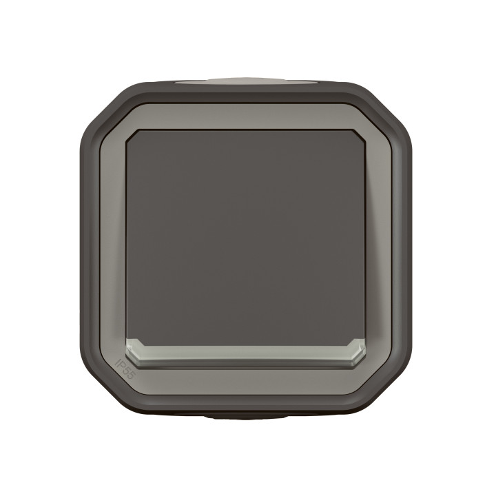 Legrand - Plexo - Interrupteur ou Va-et-Vient - témoin - 10A - 250V - Anthracite - IP55/IK08 - Réf : 069721L