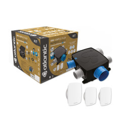 Atlantic - Kit VMC Autocosy iH Flex - Simple flux intelligente 4 sanitaires + 3 bouches Line plates - 330m³/h - Réf : 412290