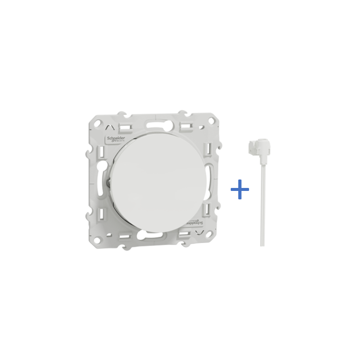 Schneider Odace - Bouton poussoir avec voyant témoin orange - 10A - 250V - Réf : S520206 + S520290