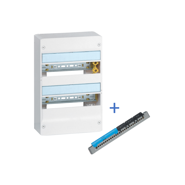 Legrand - LOT - Coffret DRIVIA 26 Modules triphasé + Neutre - 401212+404814