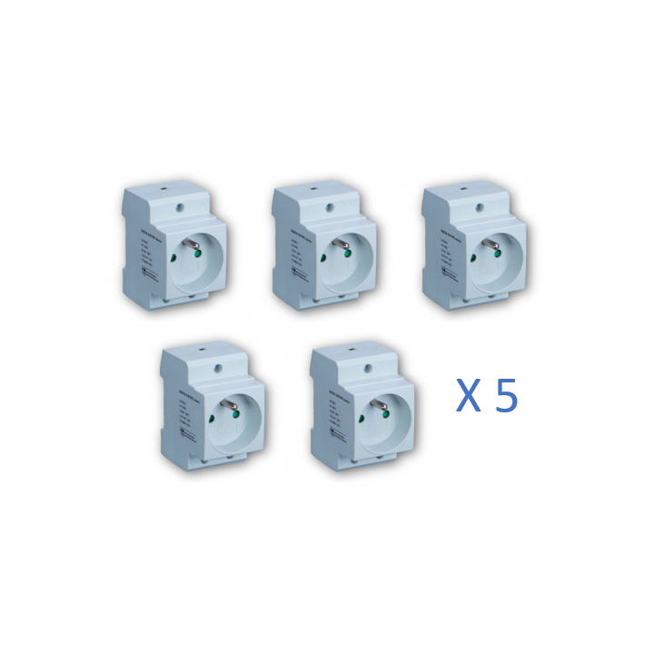 Digital Electric - LOT RPOS - Prise modulaite 2P+T 16A 250V à éclips - 04562x5