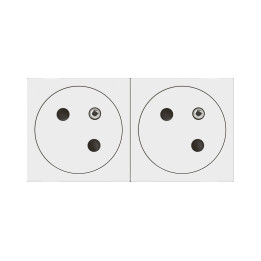 Legrand - Mosaic Link - Double prise de courant 2P+T Surface  - Raccordement latéral - 4 Modules - Blanc - Réf : 278164L
