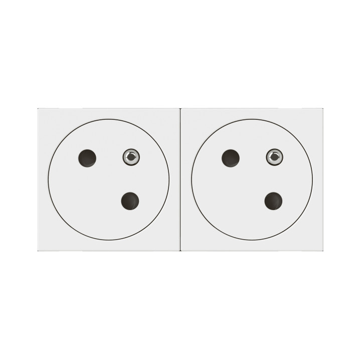 Legrand - Mosaic Link - Double prise de courant 2P+T Surface  - Raccordement latéral - 4 Modules - Blanc - Réf : 278164L