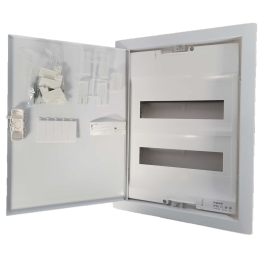Legrand - Coffret encastré - porte métal extra plate - 2 rangées - 24+4 mod - 001532