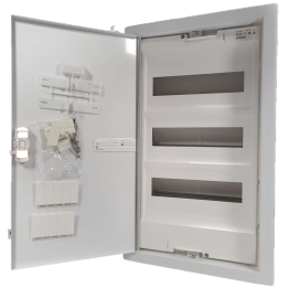 Legrand - Coffret encastré - porte métal extra plate - 3 rangées - 36+6 mod - 001533
