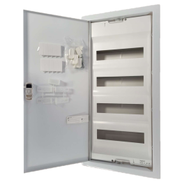Legrand - Coffret encastré - porte métal extra plate - 4 rangées - 48+8 mod - 001534