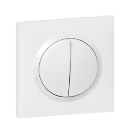 Legrand - Dooxie - prêt à poser en encastré - Double VV blanc avec plaque Réf : 600002+ 600801