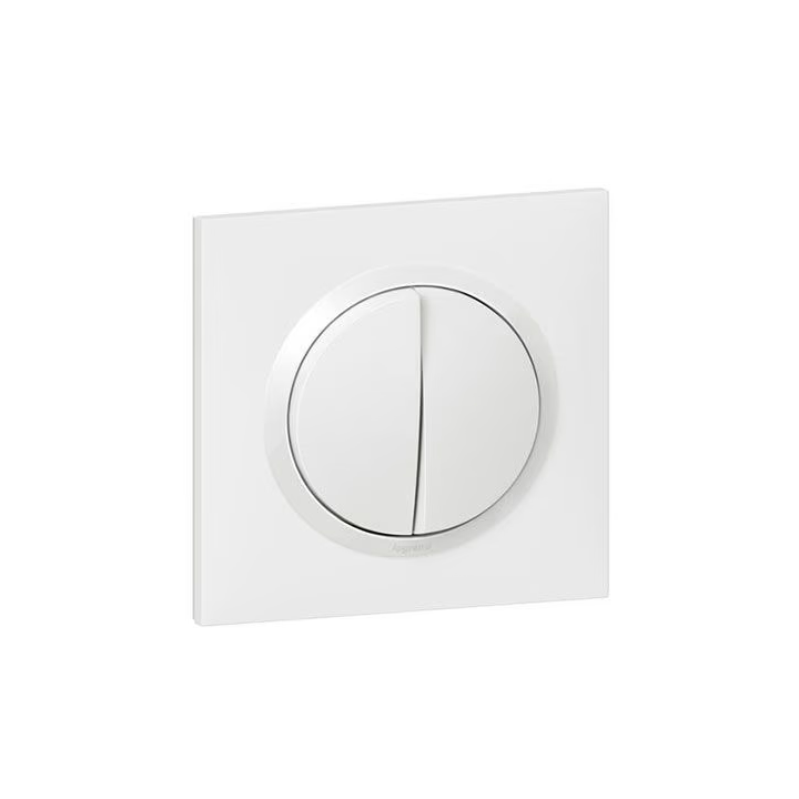 Legrand - Dooxie - prêt à poser en encastré - Double VV blanc avec plaque Réf : 600002+ 600801