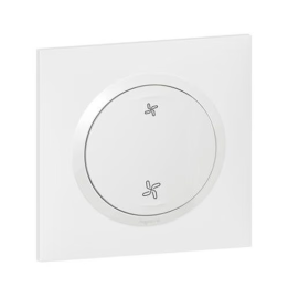 Legrand - Dooxie - prêt à poser en encastré - Poussoir commande VMC blanc complet avec plaque de finition blanche