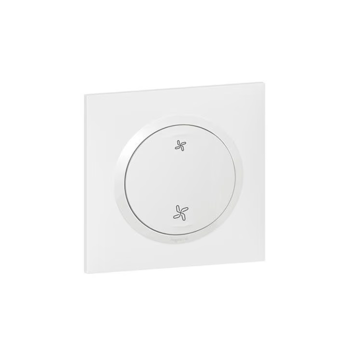 Legrand - Dooxie - Lot prêt à poser en encastré - Interrupteur commande VMC blanc complet avec plaque de finition blanche
