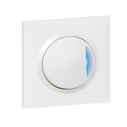 Legrand - Dooxie - Lot prêt à poser en encastré - Interrupteur/va-et-vient témoin blanc avec plaque de finition blanche