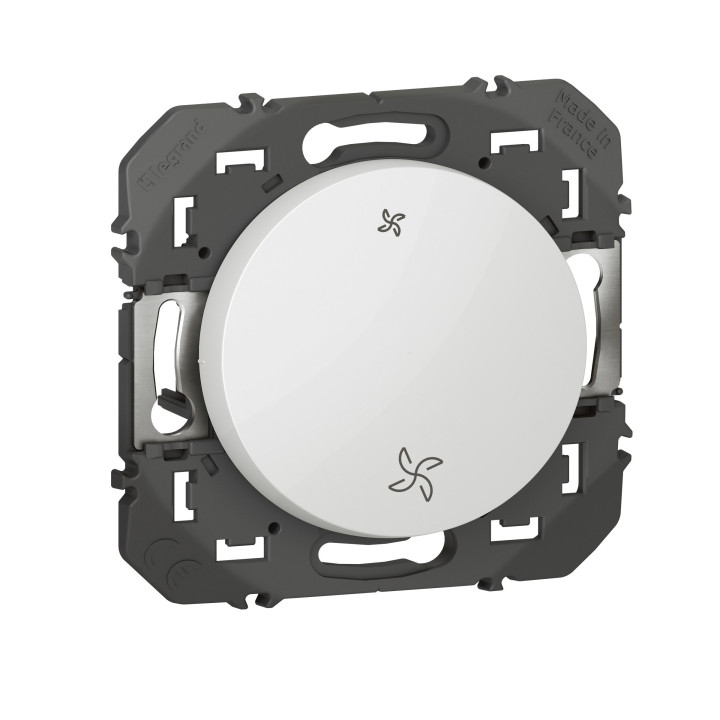 Legrand - Dooxie - Lot prêt à poser en encastré - Interrupteur commande VMC blanc complet avec plaque de finition blanche