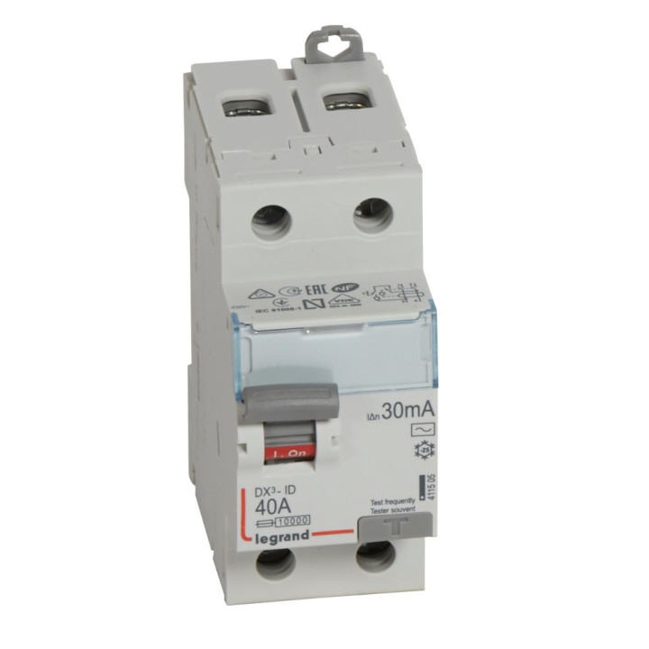 Legrand - DX3 - Interrupteur Différentiel  - 2P - 40A - 30mA  - Type AC - Réf : 411505