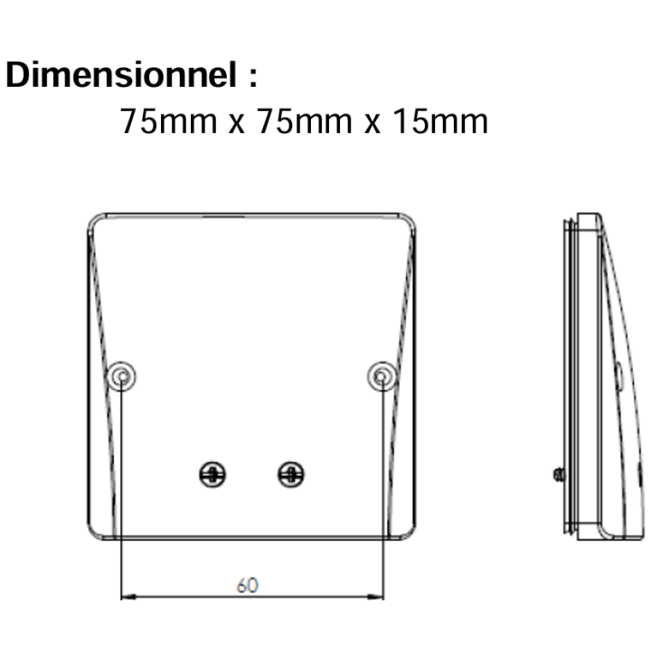 Eur'Ohm - Sortie de câble encastré - IP44 - 10/20A - Réf : 60097