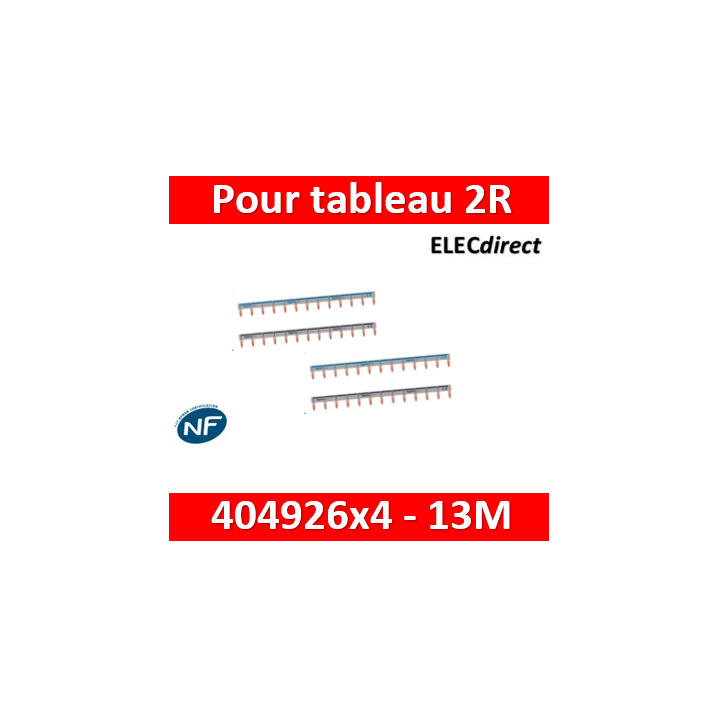 Legrand - Peignes d'alimentation 13 Modules Universel PH + N - 404926x4