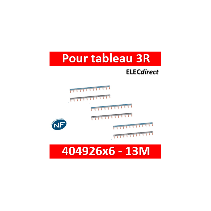 Legrand - Peignes d'alimentation 13 Modules Universel PH + N - 404926x6
