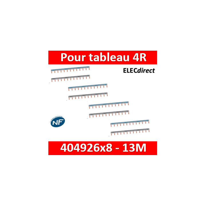 Legrand - Peignes d'alimentation 13 Modules Universel PH + N - 404926x8