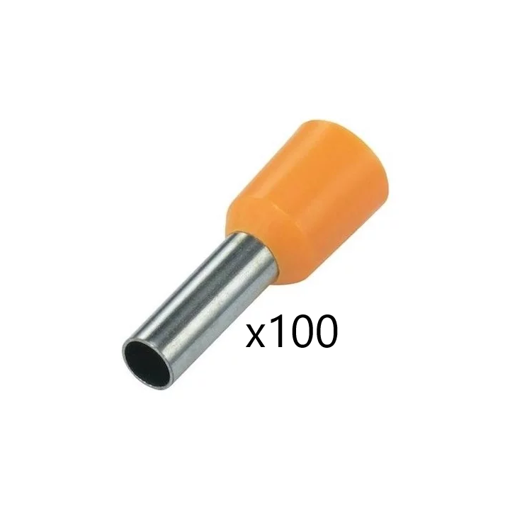 Embout de câblage Orange 4mm2 x100 - 41053