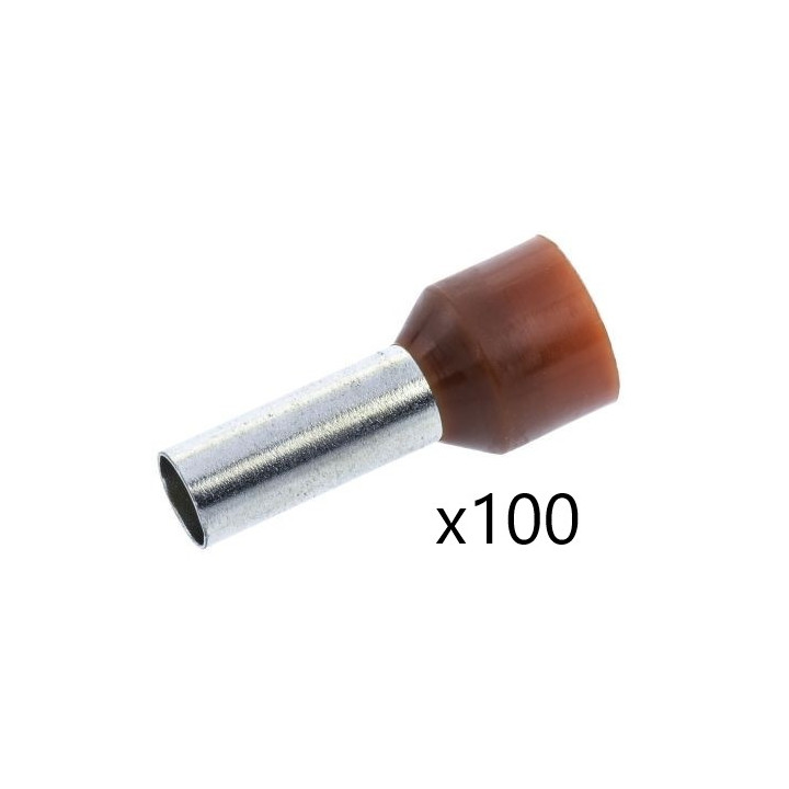 Embout de câblage marron 10mm2 - 41055 X 100 UNITES