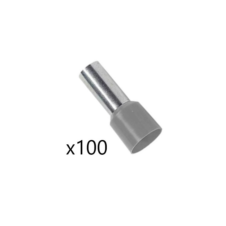 Embout de câblage Gris 2.5mm2 x100 - 41052